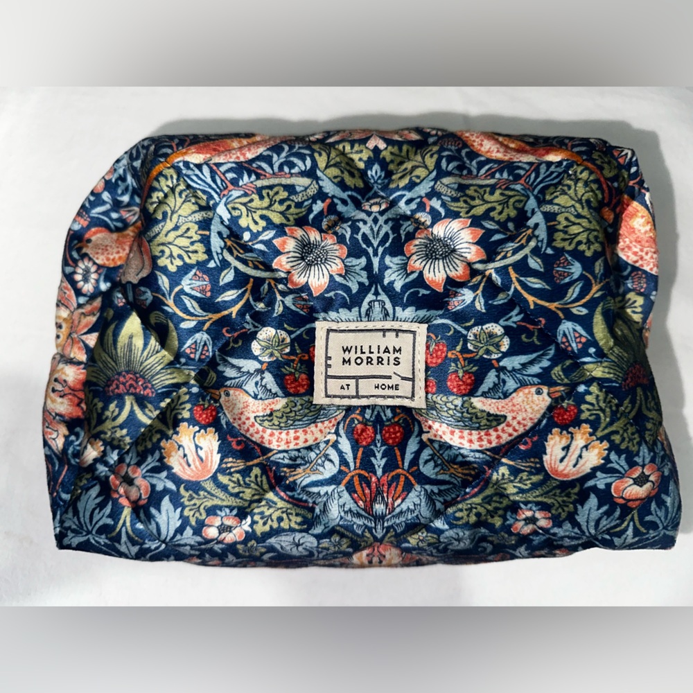 William Morris Blue Floral Cosmetic Bag